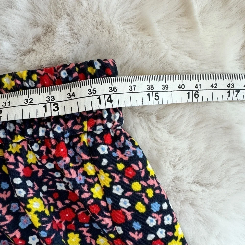 J Crew Floral Print Elastic Waist High Rise Womens Size S Pull On 3 inch Inseam